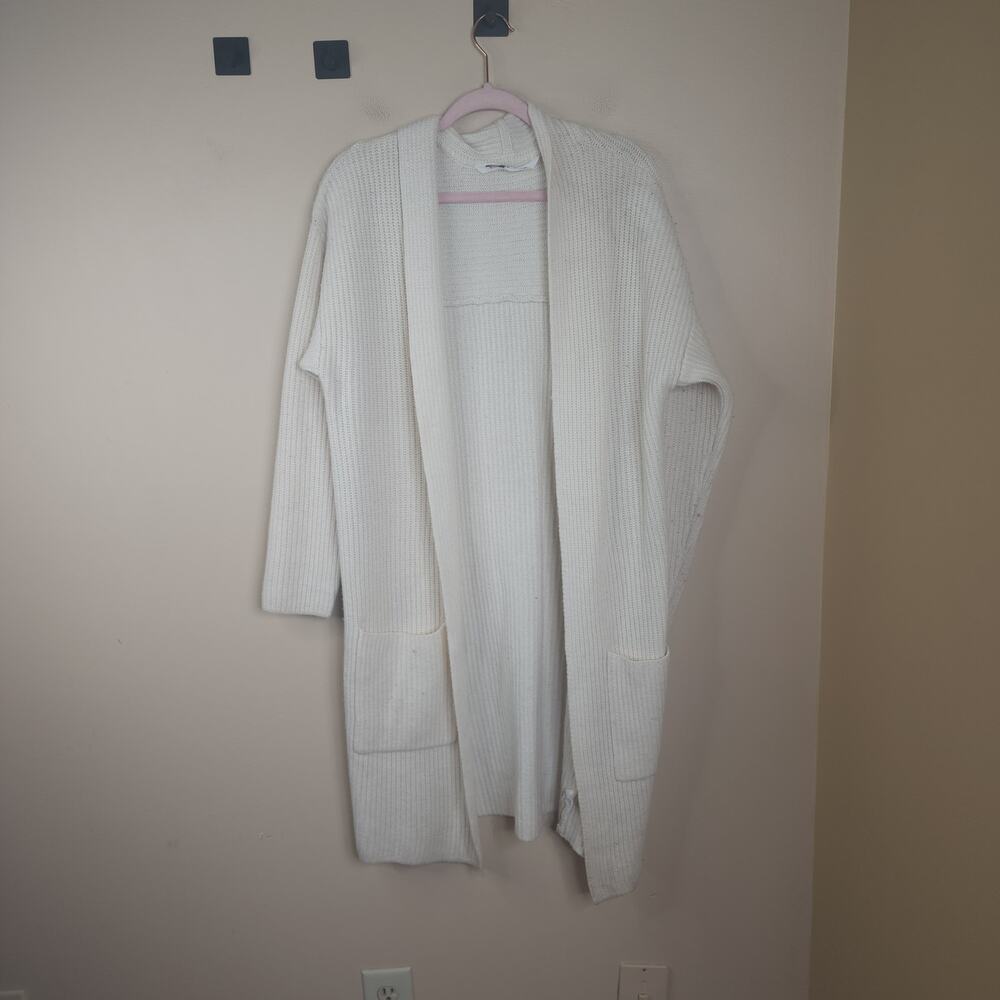 Athleta Sunday Sweater Open Front Cardigan in Cream Size XL